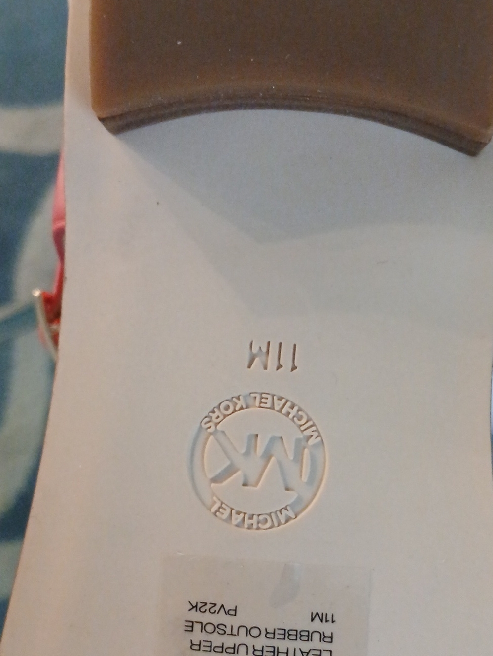 Michael Kors Pink Leather T-Strap Sandals - Picture 4 of 6